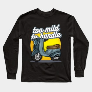 Moped with Handlebar and Bench Long Sleeve T-Shirt